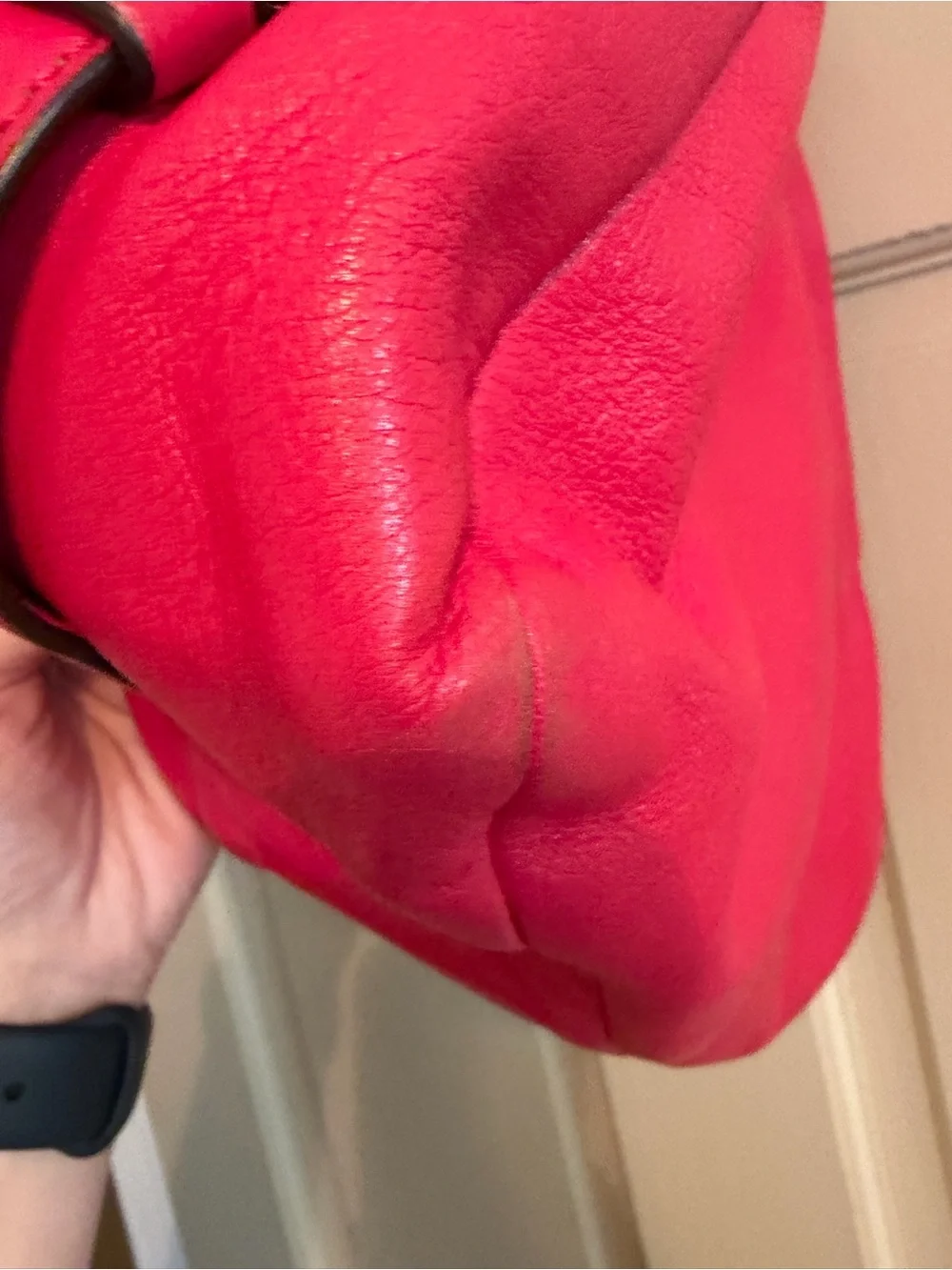 Coach Pebble Leather Hobo Bag in Hot Pink with Gold Hardware
